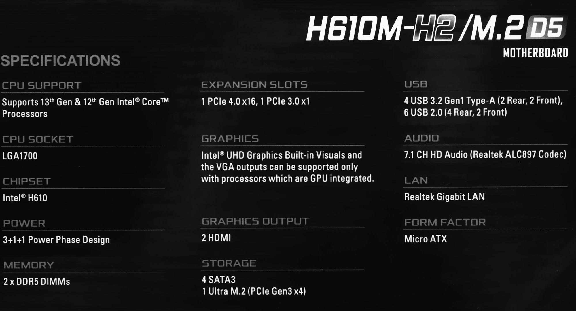 ASRock H610M-H2/M.2 D5