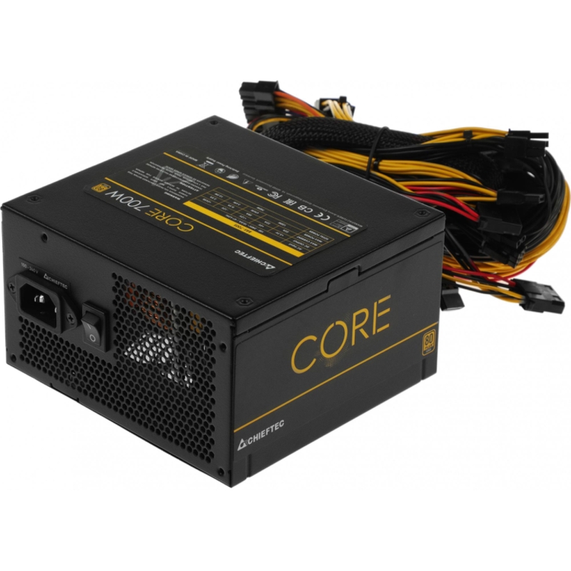 CHIEFTEC CORE BBS-700S-Bulk, 80 PLUS GOLD 700Вт, 120мм, черный