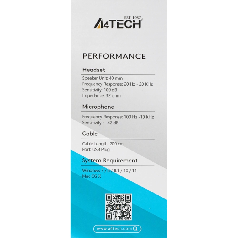 A4Tech FH100U (STONE BLACK)