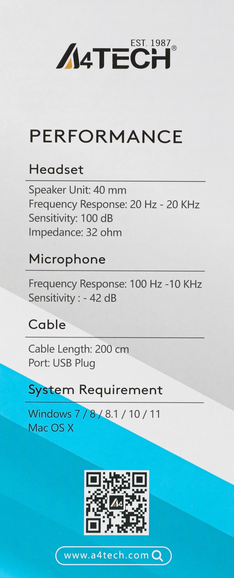 A4Tech FH100U (STONE BLACK)