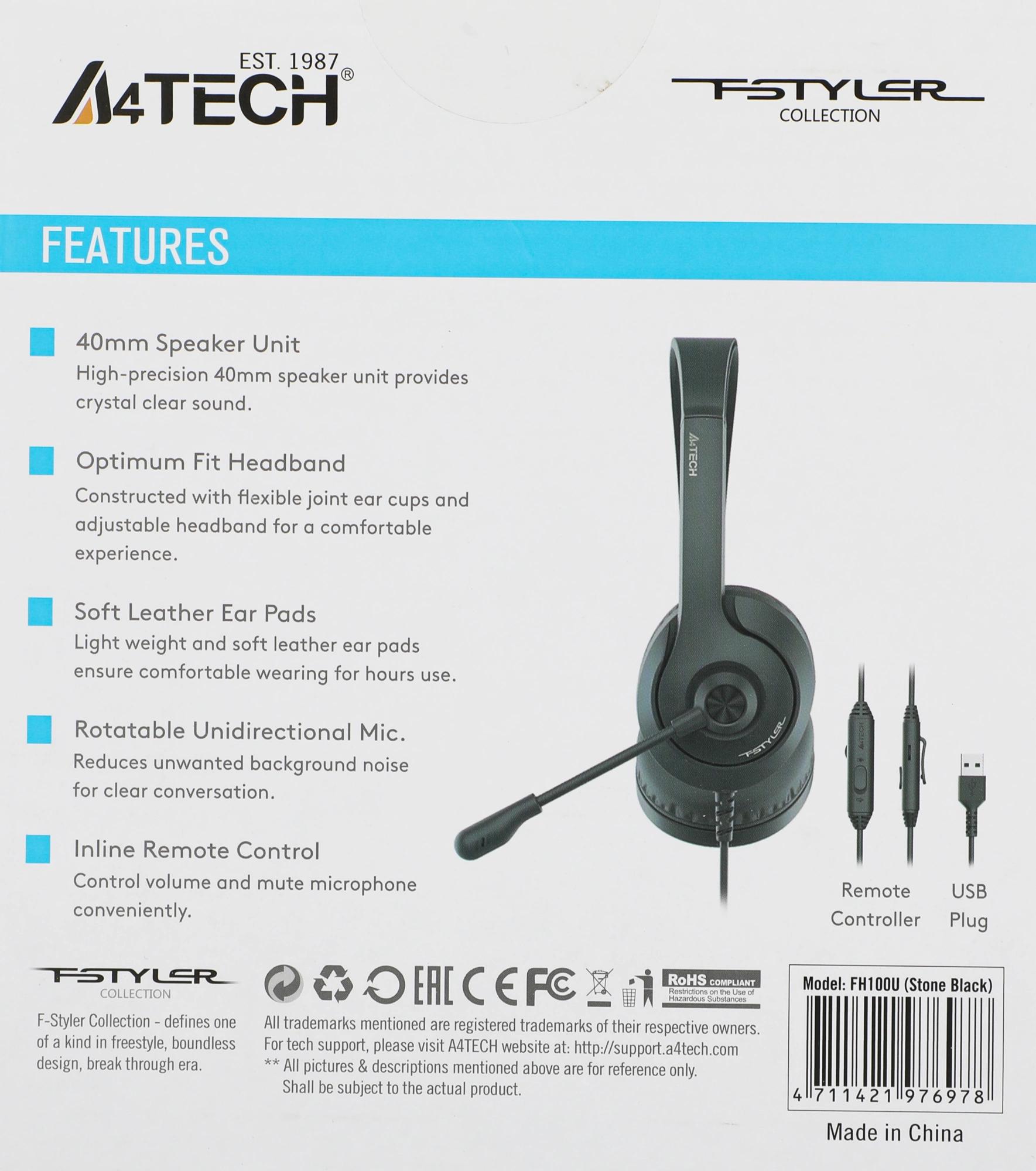 A4Tech FH100U (STONE BLACK)