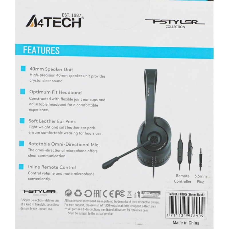 A4Tech FH100I (STONE BLACK)