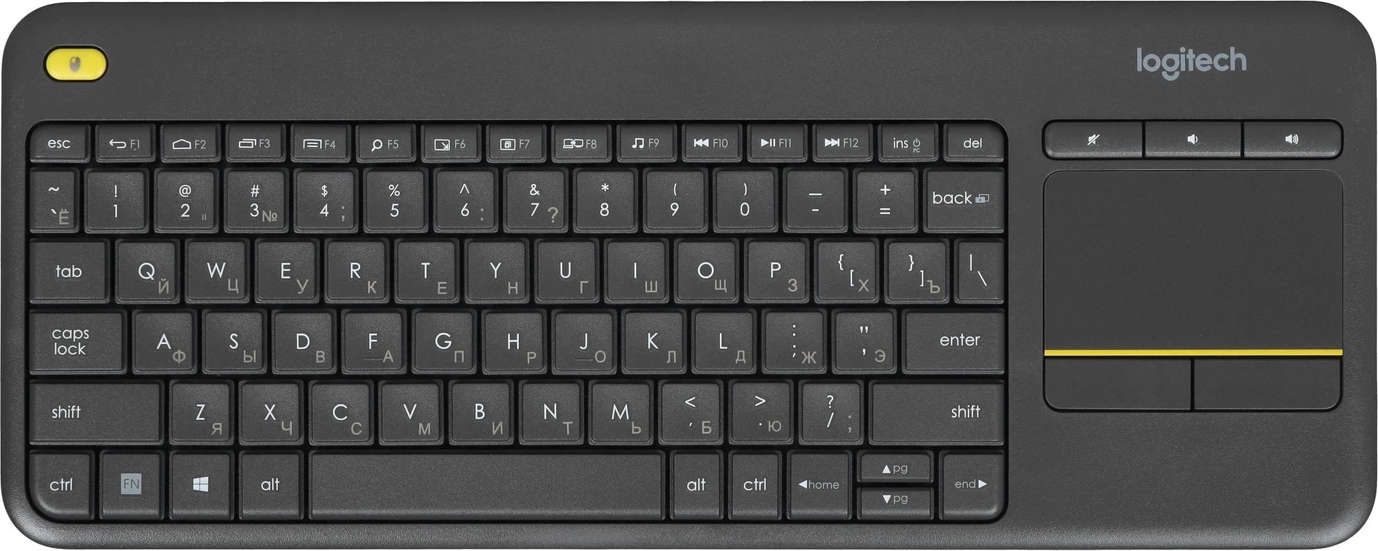 920-007173 Logitech Клавиатура K400 Wireless Touch Plus Keyboard RU/LAT