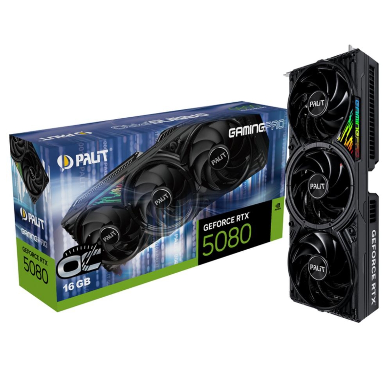 Видеокарта PALIT RTX5080 GAMINGPRO OC 16GB GDDR7 256bit 3-DP HDMI NE75080S19T2-GB2031A/mouse pad/sticker