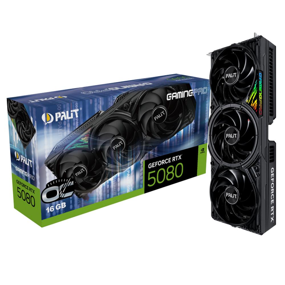 Видеокарта PALIT RTX5080 GAMINGPRO OC 16GB GDDR7 256bit 3-DP HDMI NE75080S19T2-GB2031A/mouse pad/sticker