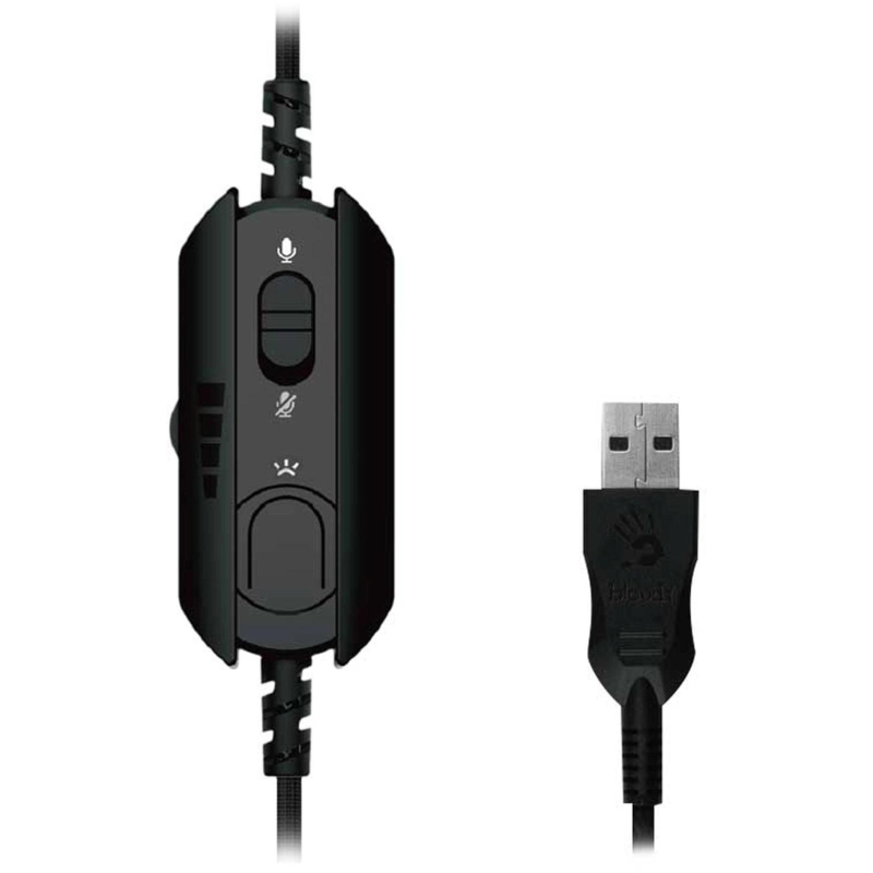 Наушники с микрофоном A4Tech Bloody G570 черный/серый 2м мониторные USB оголовье (G570 (BLACK+GREY) USB)