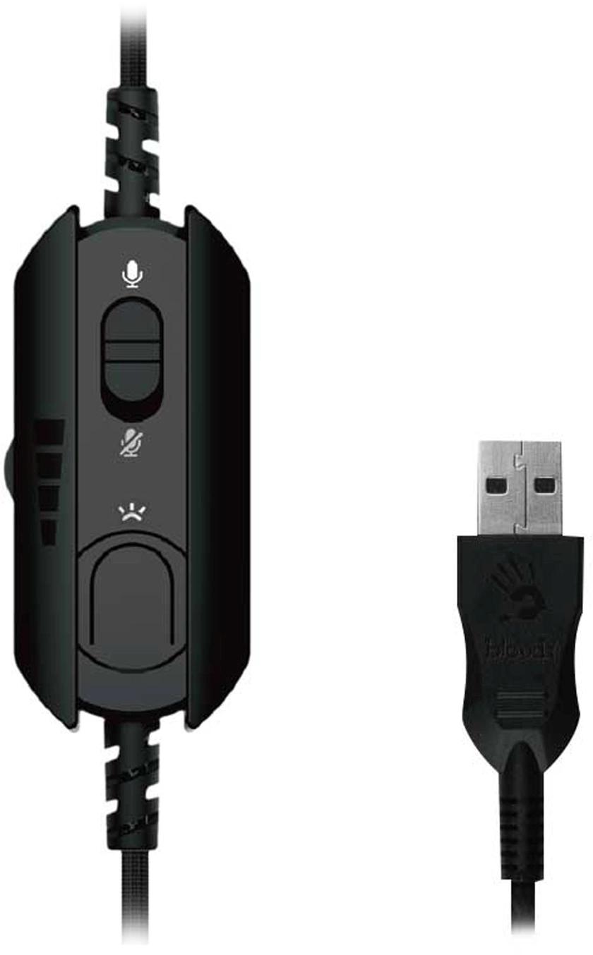Наушники с микрофоном A4Tech Bloody G570 черный/серый 2м мониторные USB оголовье (G570 (BLACK+GREY) USB)