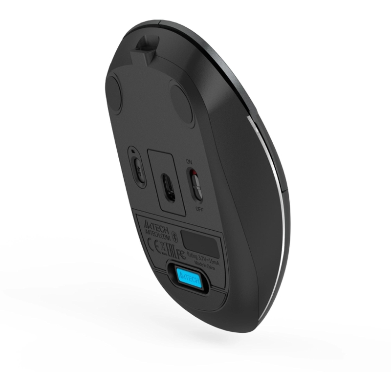Мышь Wireless A4Tech Fstyler FB26CS Air2 серая/черная, оптическая (2000dpi), BT/Radio, USB, для ноутбука, (4but) (2011600)