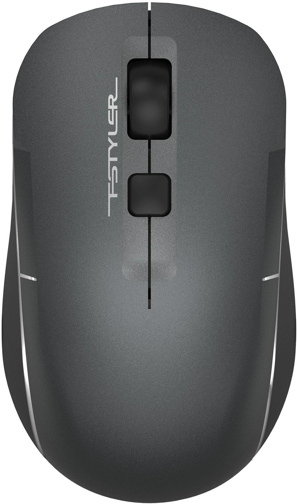 Мышь Wireless A4Tech Fstyler FB26CS Air2 серая/черная, оптическая (2000dpi), BT/Radio, USB, для ноутбука, (4but) (2011600)