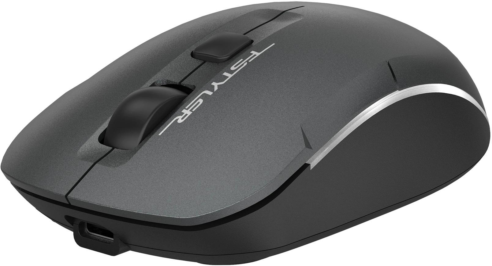 Мышь Wireless A4Tech Fstyler FB26CS Air2 серая/черная, оптическая (2000dpi), BT/Radio, USB, для ноутбука, (4but) (2011600)