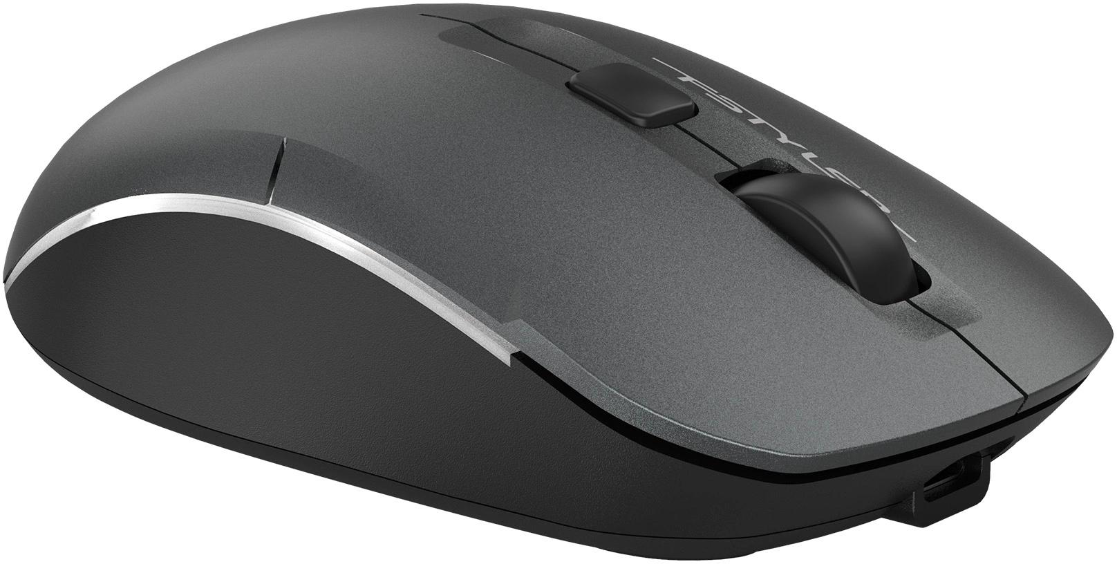 Мышь Wireless A4Tech Fstyler FB26CS Air2 серая/черная, оптическая (2000dpi), BT/Radio, USB, для ноутбука, (4but) (2011600)