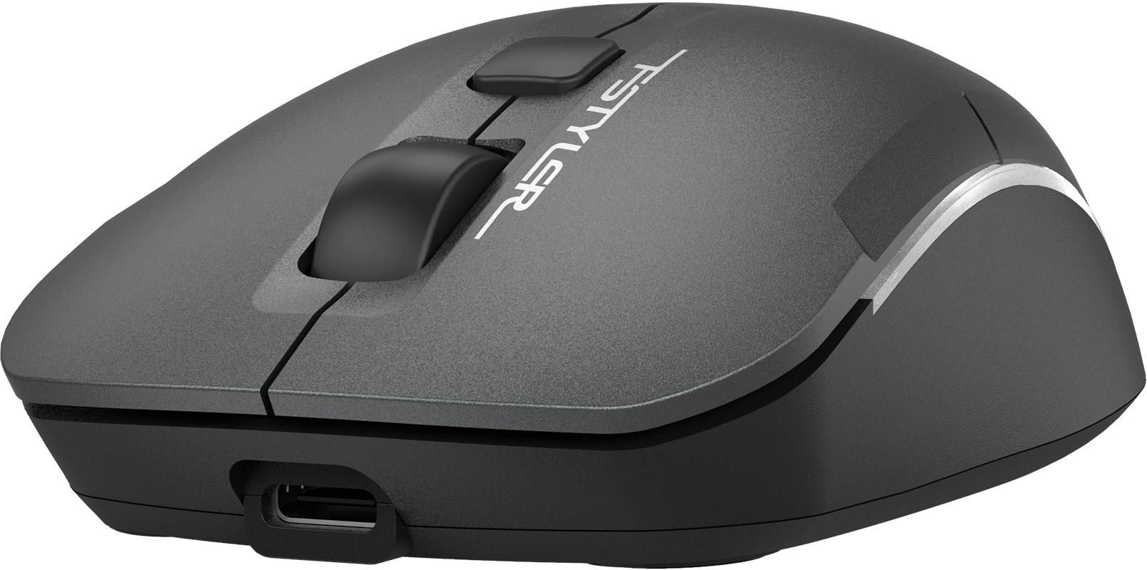 Мышь Wireless A4Tech Fstyler FB26CS Air2 серая/черная, оптическая (2000dpi), BT/Radio, USB, для ноутбука, (4but) (2011600)