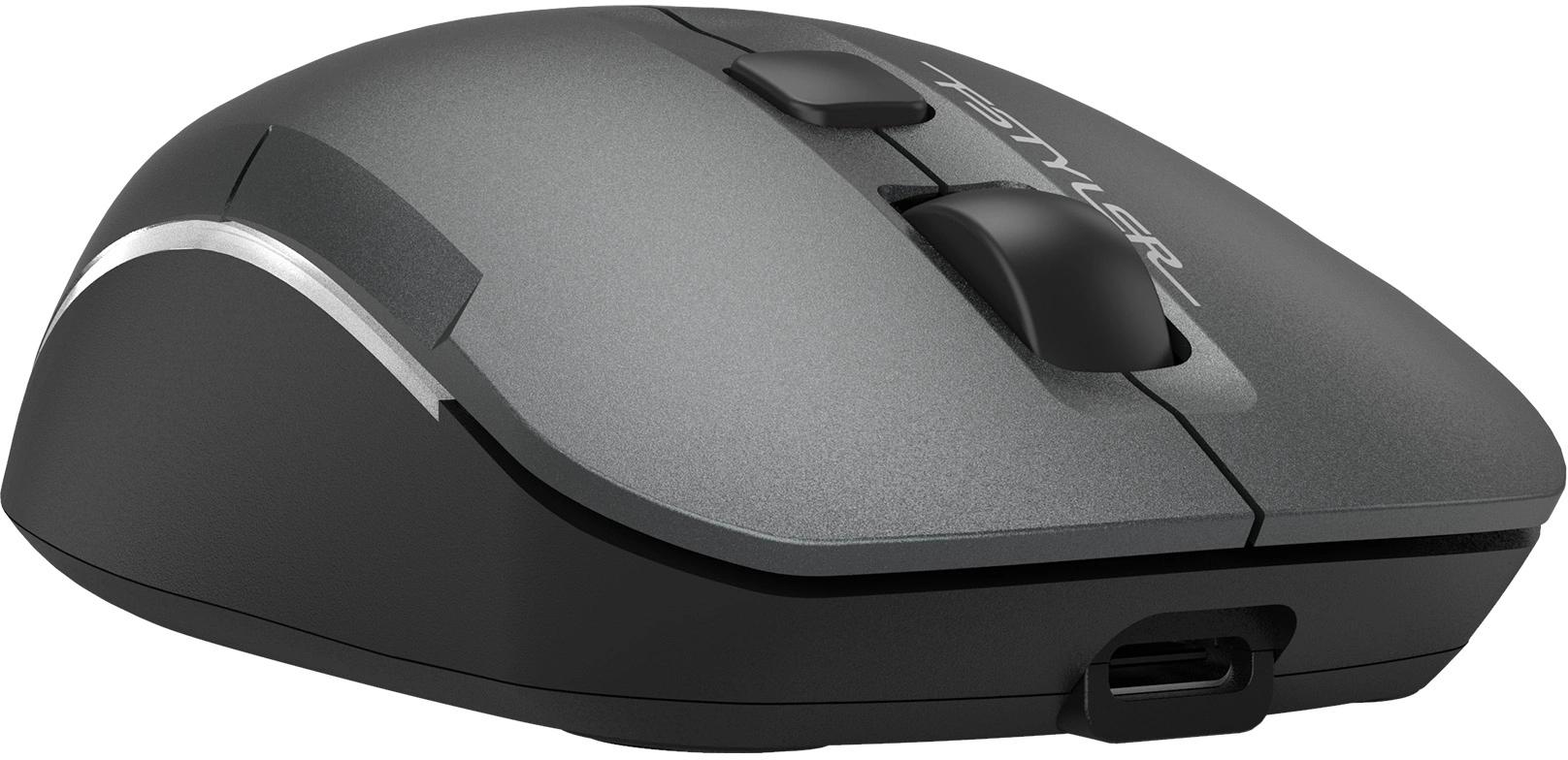 Мышь Wireless A4Tech Fstyler FB26CS Air2 серая/черная, оптическая (2000dpi), BT/Radio, USB, для ноутбука, (4but) (2011600)