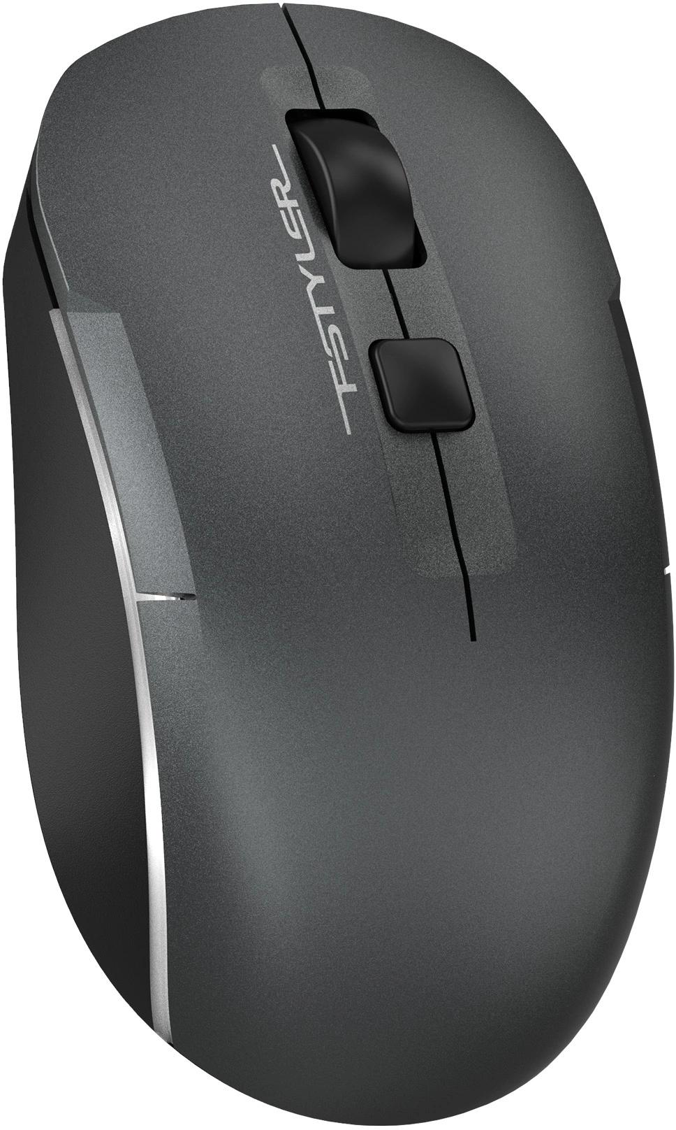 Мышь Wireless A4Tech Fstyler FB26CS Air2 серая/черная, оптическая (2000dpi), BT/Radio, USB, для ноутбука, (4but) (2011600)