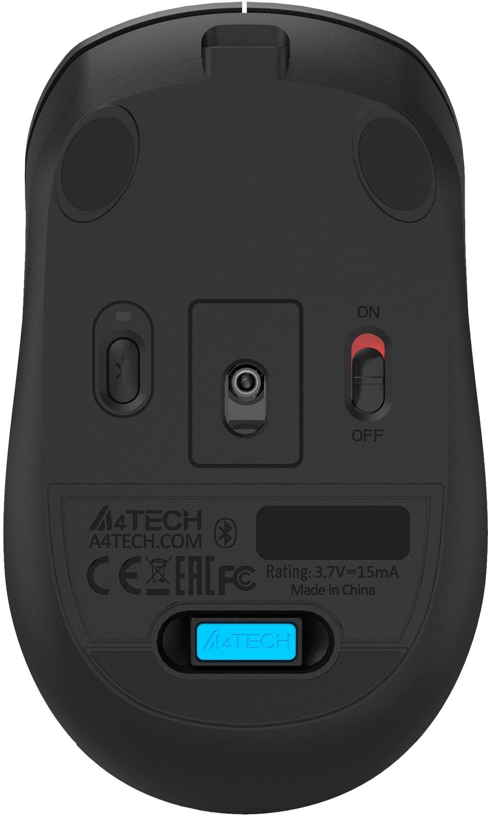 Мышь Wireless A4Tech Fstyler FB26CS Air2 серая/черная, оптическая (2000dpi), BT/Radio, USB, для ноутбука, (4but) (2011600)