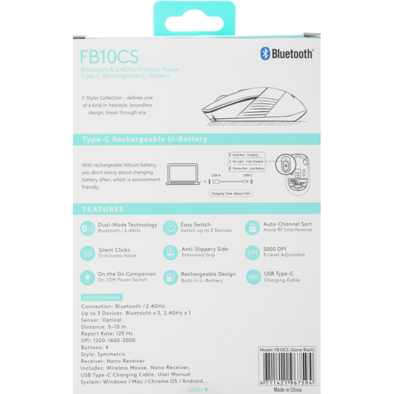 A4Tech FB10CS USB STONE BLACK