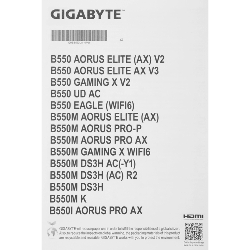 Gigabyte B550M DS3H AC R2