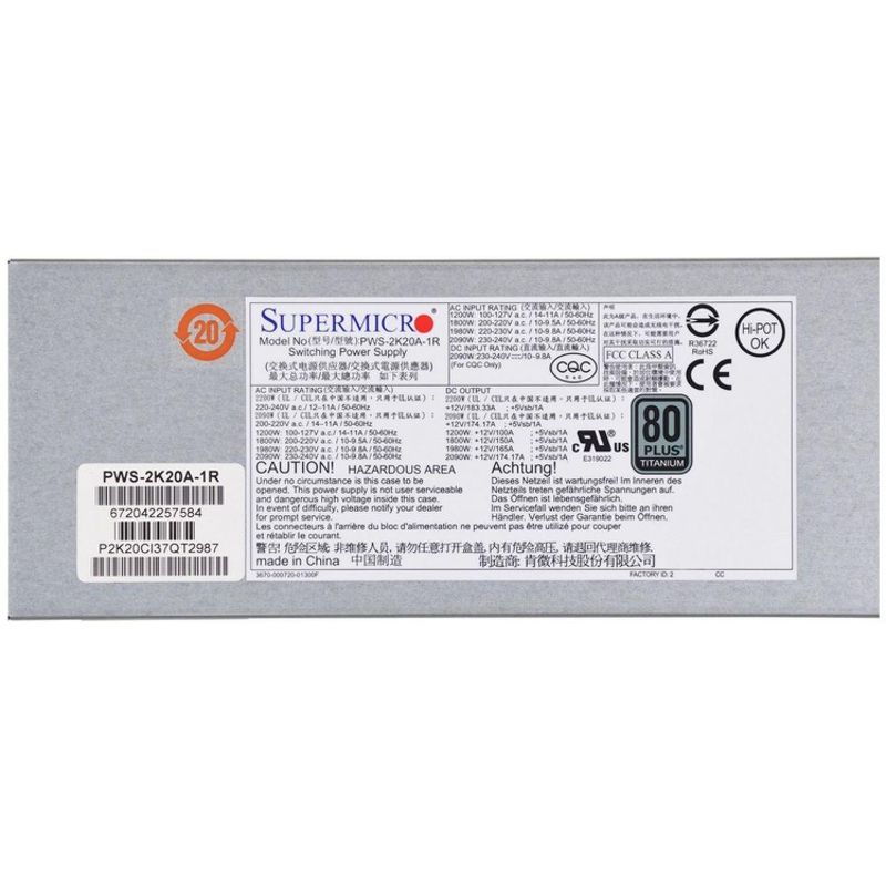 SuperMicro PWS-2K20A-1R