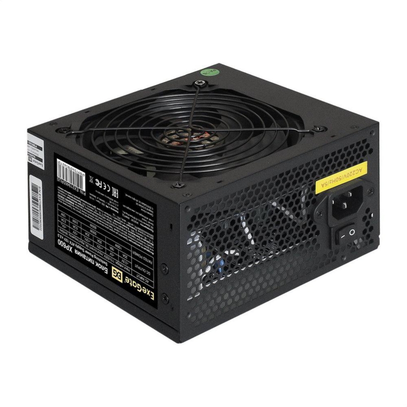 Exegate EX219465RUS Блок питания 600W ATX-XP600 OEM, black, 12cm fan, 24+4p, (6+2)p PCI-E, 3*SATA, 1*FDD, 2*IDE