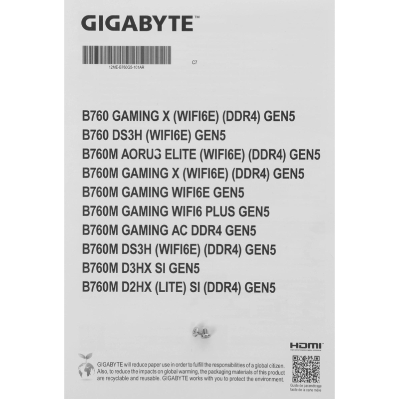 Gigabyte B760 G X WF6E GEN5
