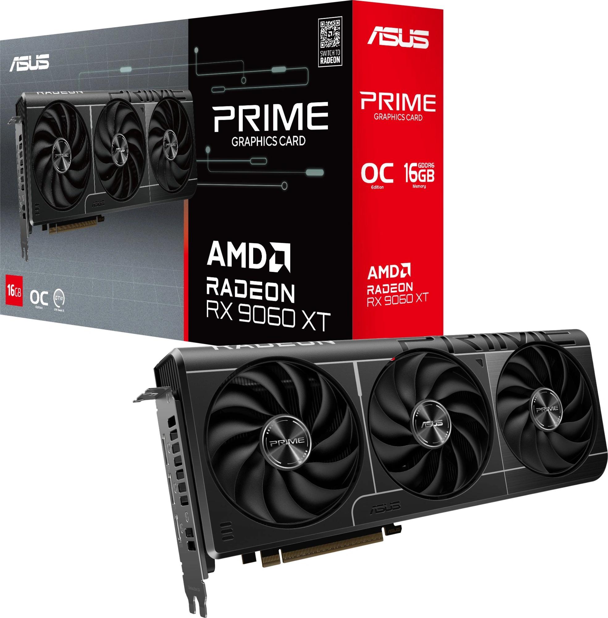 Видеокарта ASUS PRIME-RX9060XT-O16G//RX9060XT HDMI DP*2 16G D6; 90YV0LF1-M0NA00