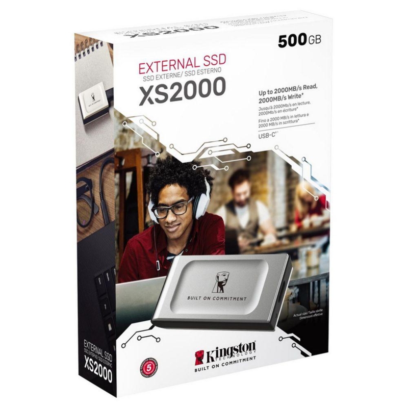 Kingston Portable SSD 1TB [SXS2000/1000GA] External XS2000 BOC,Type-C, USB 3.2 Gen 2x2, R/W 2000/2000MB/s, IP55, 70x33x14mm, Silver (60 мес)