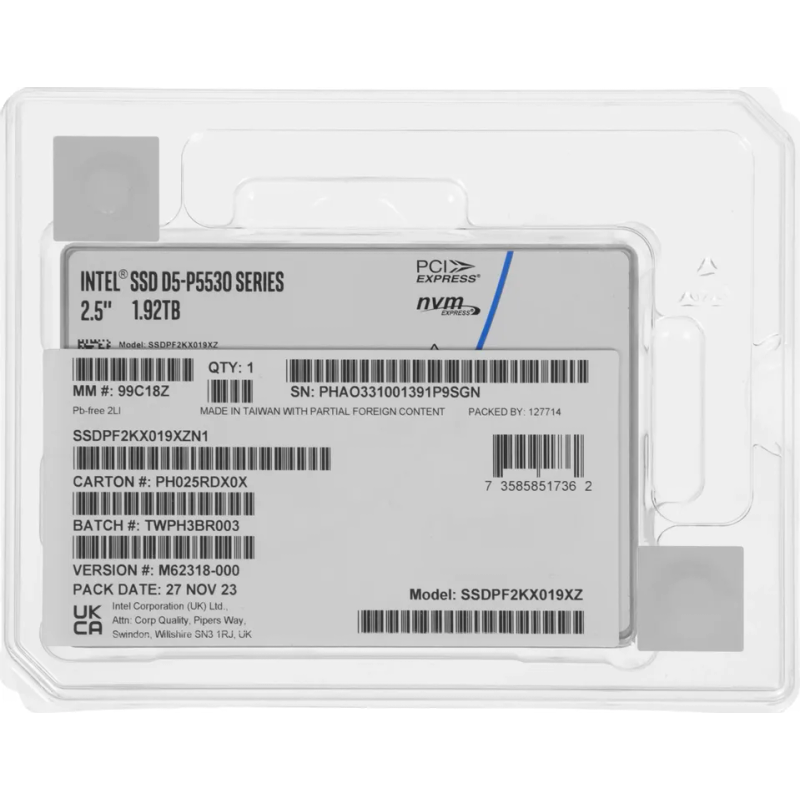 Intel D5-P5530 SSDPF2KX019XZN1
