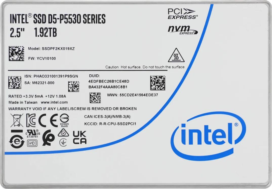 Intel D5-P5530 SSDPF2KX019XZN1