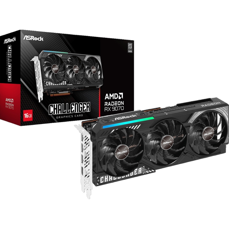 Видеокарта ASRock Radeon RX 9070 Challenger 16GB//RX 9070, HDMI, DP*3, 16G, D6