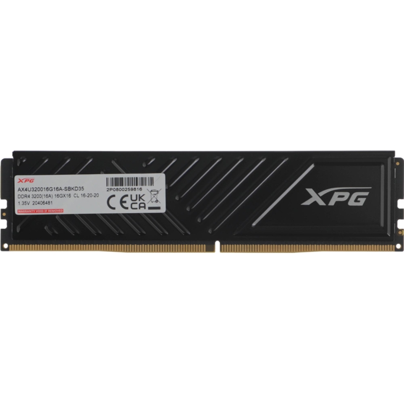 ADATA GAMMIX D35 DDR4 DIMM 16GB 3200MHz 1*16GB 16-20-20 BLACK SINGLE TRAY арт. AX4U320016G16A-SBKD35