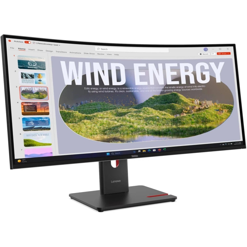 Монитор Lenovo 34" ThinkVision T34wd-40 черный VA LED 4ms 21:9 HDMI матовая HAS Piv 3000:1 300cd 178гр/178гр 3440x1440 120Hz DP WQ USB 9.2кг арт. 64AEGAT1UK
