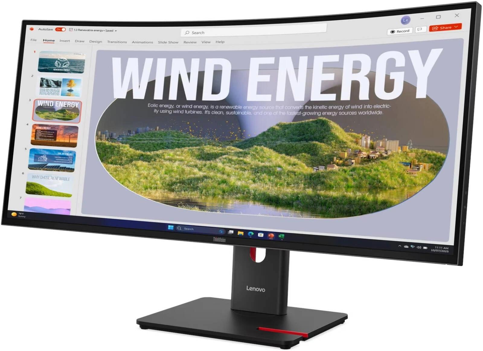 Монитор Lenovo 34" ThinkVision T34wd-40 черный VA LED 4ms 21:9 HDMI матовая HAS Piv 3000:1 300cd 178гр/178гр 3440x1440 120Hz DP WQ USB 9.2кг арт. 64AEGAT1UK