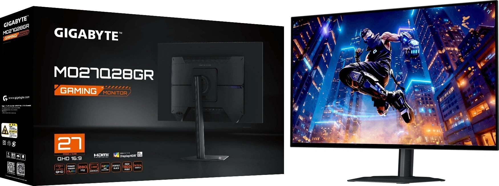 Монитор Gigabyte 27" MO27Q28GR черный WOLED LED 16:9 HDMI M/M глянцевая HAS Piv 1500000:1 335cd 178гр/178гр 2560x1440 280Hz DP 2K USB 6кг арт. 20VM0-27Q28GRBK-1EKR