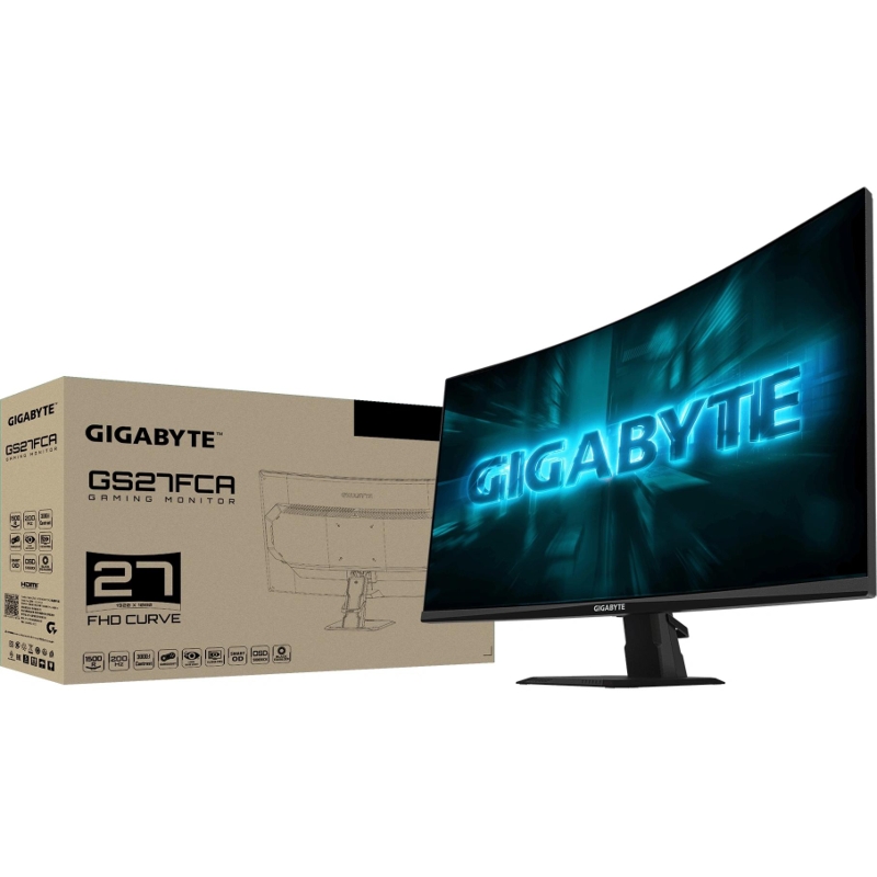 Монитор Gigabyte 27" GS27FCA черный VA LED 16:9 HDMI полуматовая 3000:1 250cd 178гр/178гр 1920x1080 200Hz DP FHD 4.59кг арт. 20VM0-GS27FCABM-1EKS