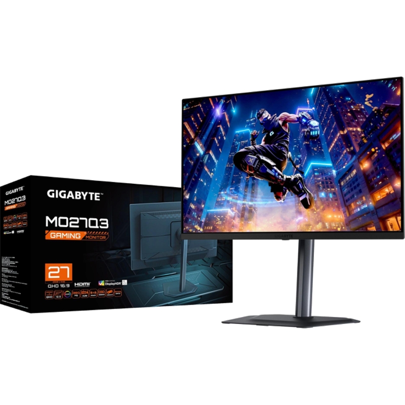 Монитор Gigabyte 27" MO27Q3 EK черный QD OLED LED 16:9 HDMI M/M матовая HAS Piv 1500000:1 250cd 178гр/178гр 2560x1440 360Hz G-Sync FreeSync Premium Pro DP QHD 6.55кг арт. 20VM0-MO27Q3BT-2EKR
