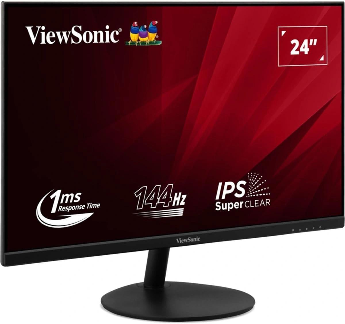 Монитор ViewSonic 23.8" VA24E2-H черный IPS LED 16:9 HDMI матовая 1000:1 250cd 178гр/178гр 1920x1080 144Hz VGA FHD 2.7кг