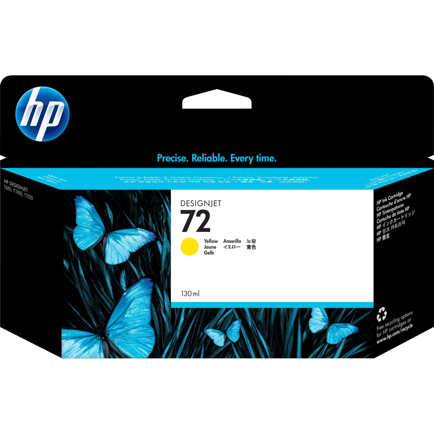 HP C9373A Картридж №72, Yellow {DJ T610/T1100, Yellow (130ml)}