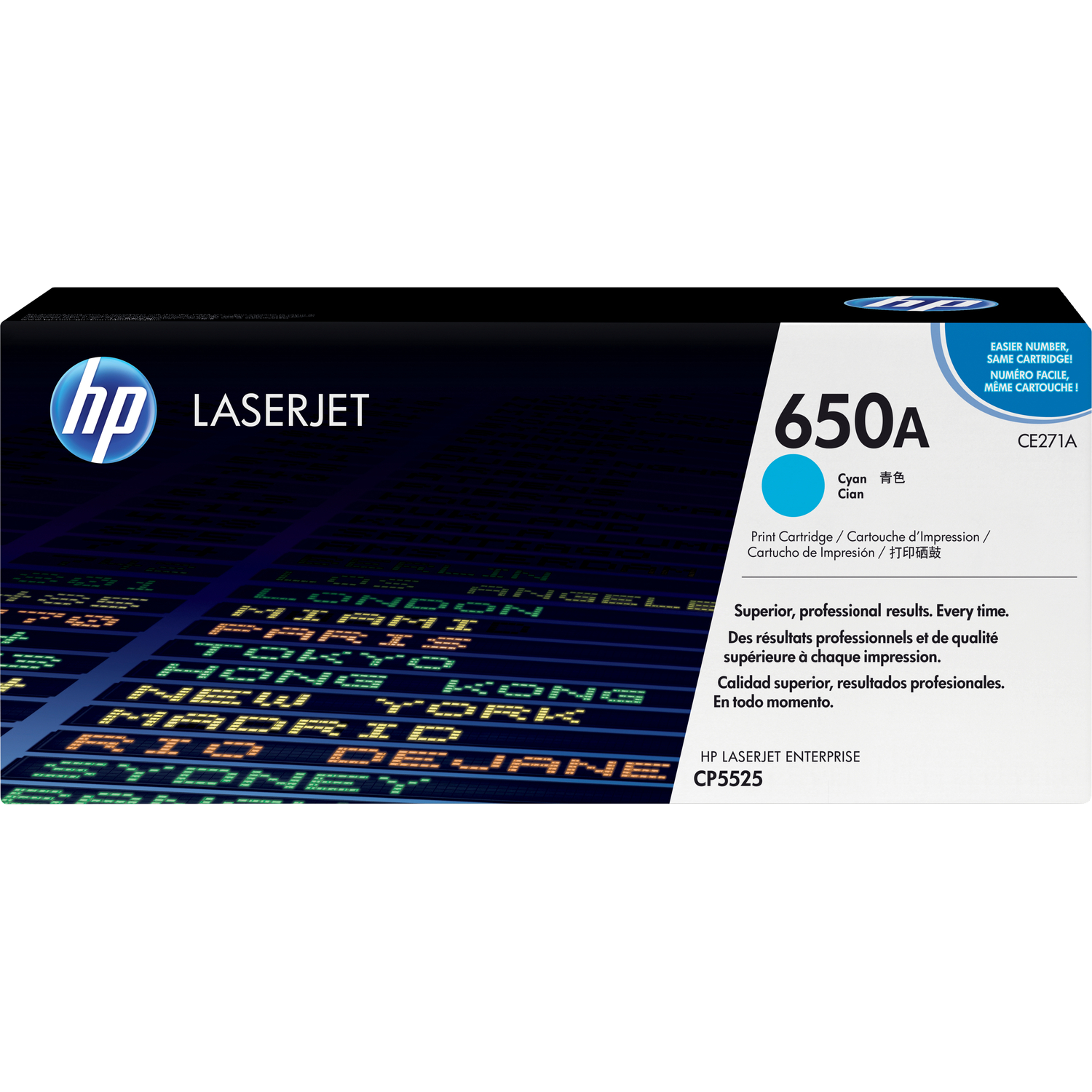 HP 650A Cyan Color LaserJet Print Cartridge (CE271A)