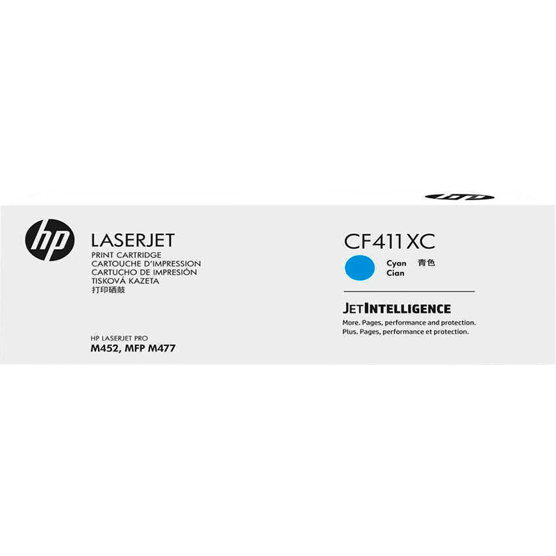HP Картридж CF411XC 410X лазерный голубой увеличенной емкости (5000 стр) (белая корпоративная коробка)