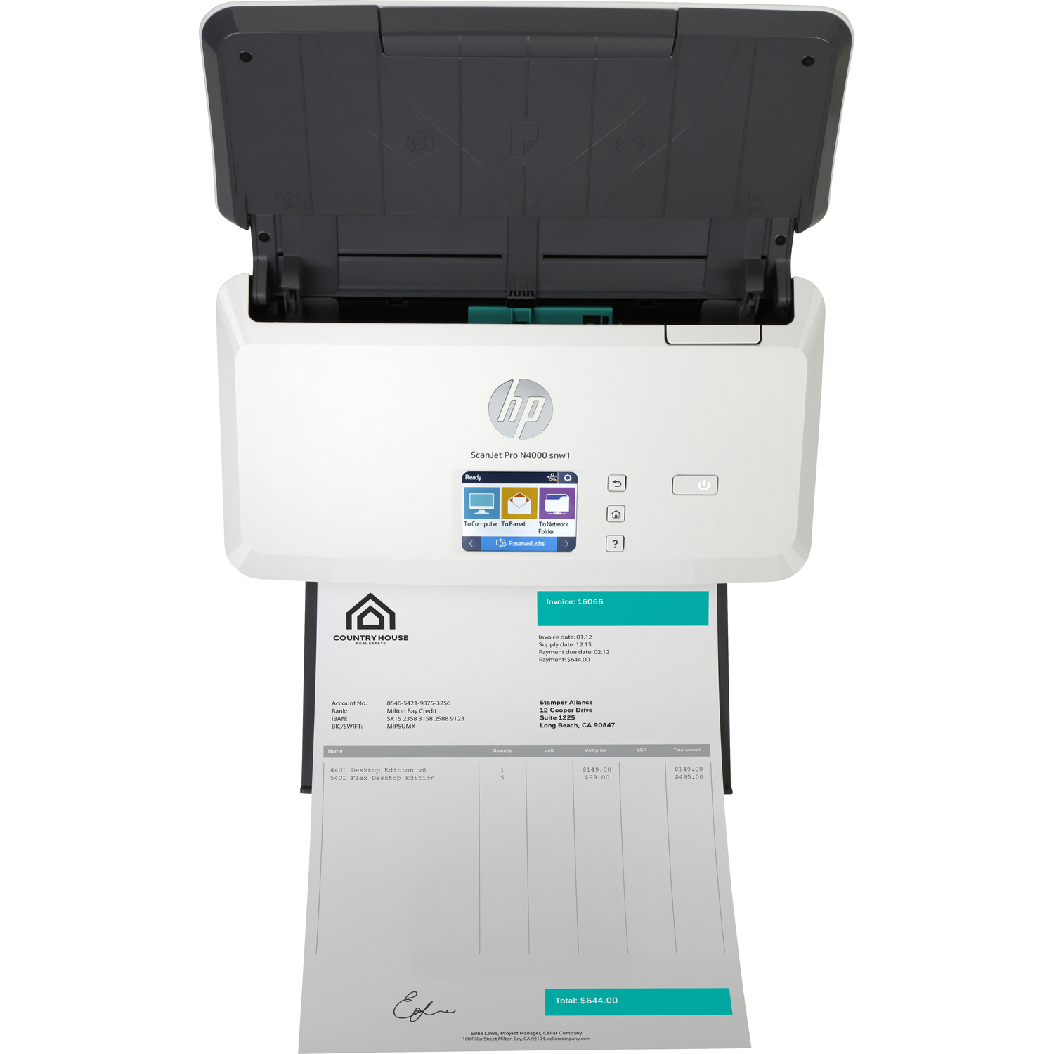 HP ScanJet Pro N4000 snw1 арт. 6FW08A