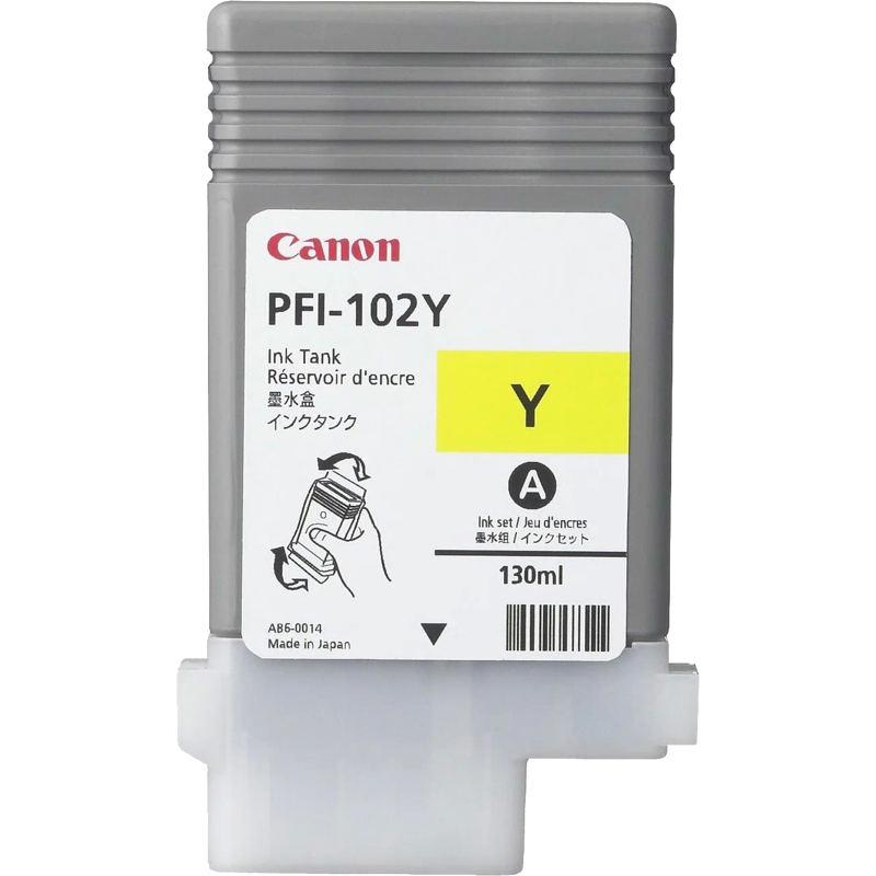 Картридж струйный Canon PFI-102Y 0898B001 желтый (130мл) для Canon iPF510/605/610/650/655/750/760/765