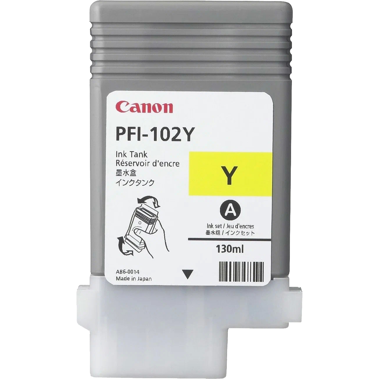 Картридж струйный Canon PFI-102Y 0898B001 желтый (130мл) для Canon iPF510/605/610/650/655/750/760/765