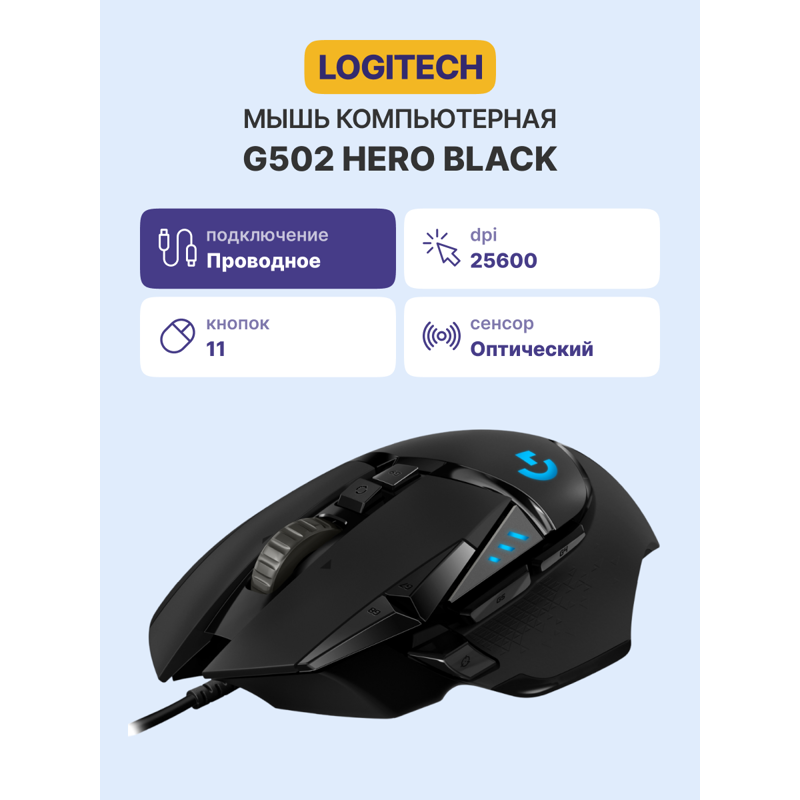 Logitech G502 HERO Gaming (910-005474)