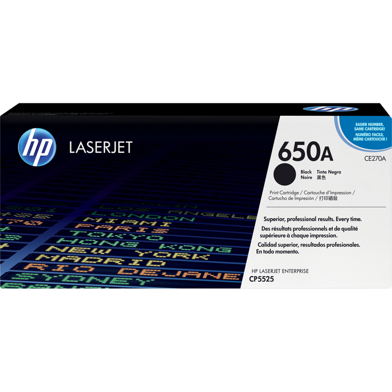 HP 650A Black Color LaserJet Print Cartridge (CE270A)