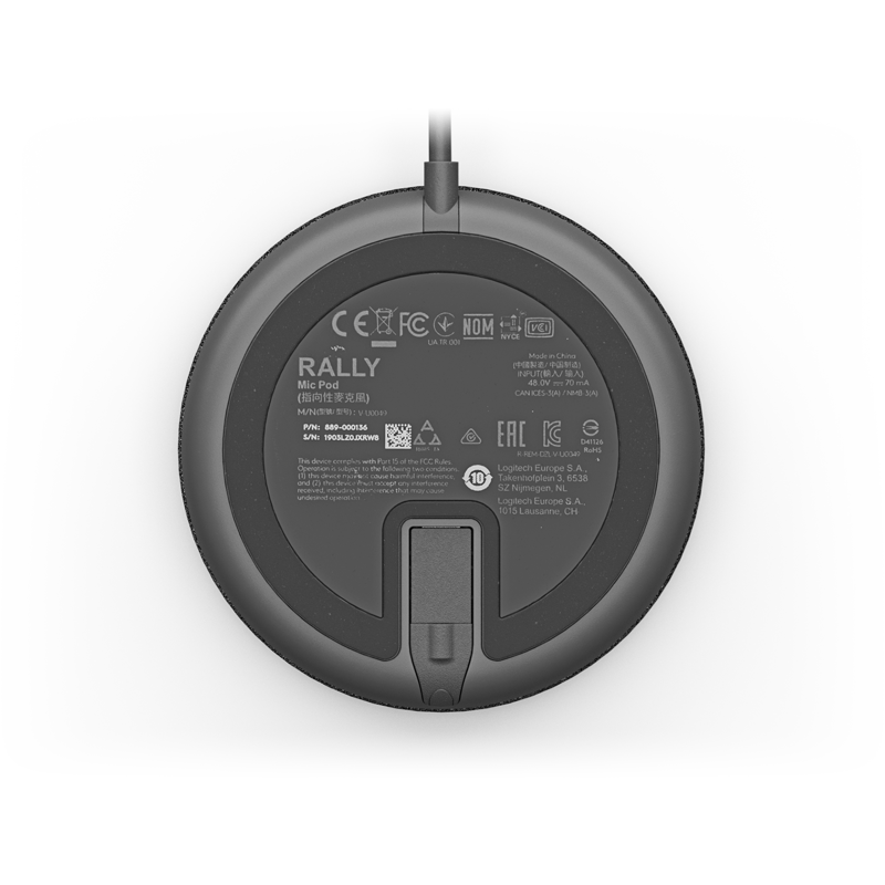 Logitech Microphone for Rally Ultra-HD ConferenceCam Mic Pod Black (989-000430)