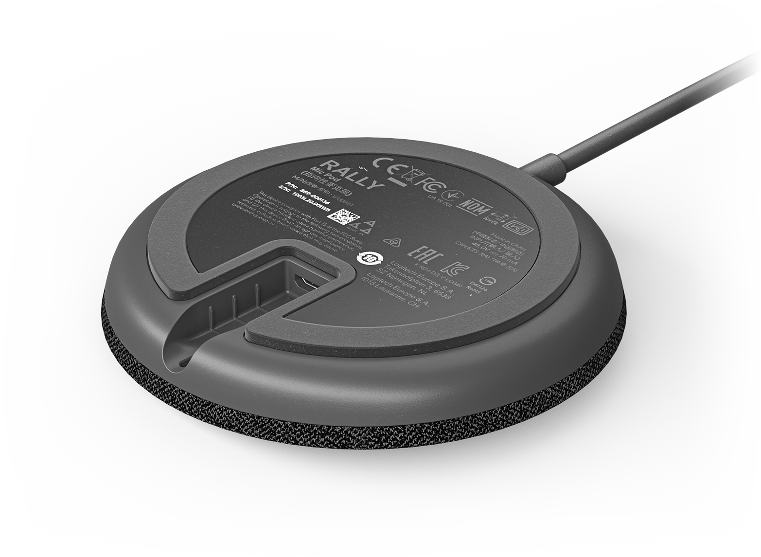 Logitech Microphone for Rally Ultra-HD ConferenceCam Mic Pod Black (989-000430)