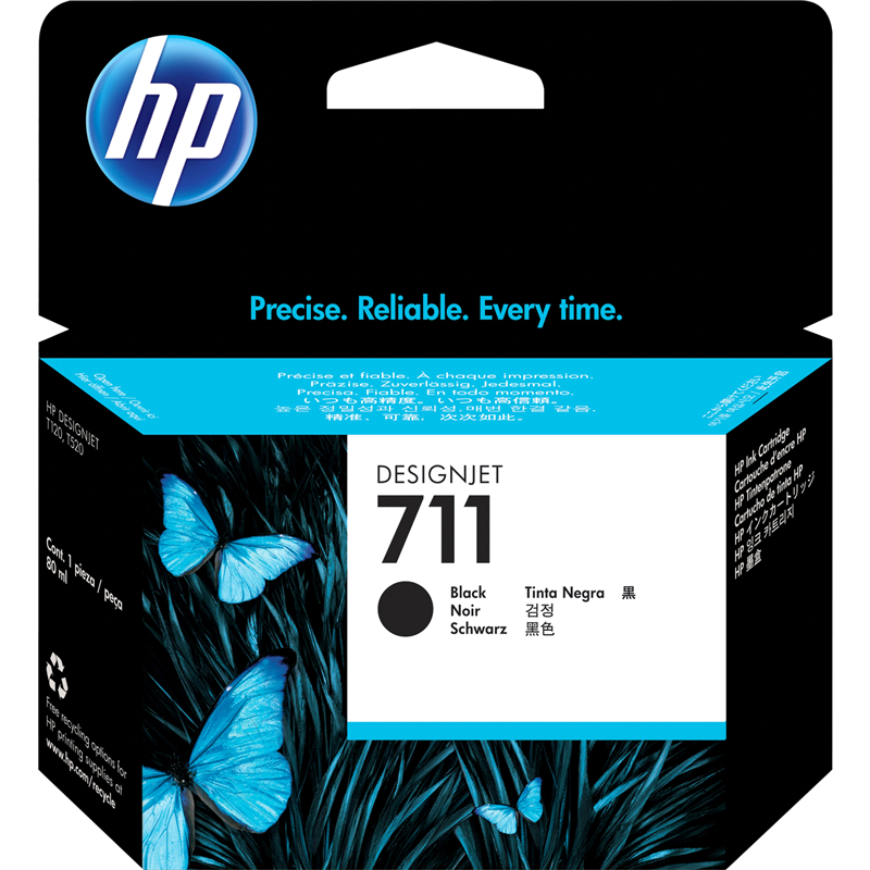 HP CZ133A Картридж №711, Black {Designjet T120/T520, Black (80ml)}