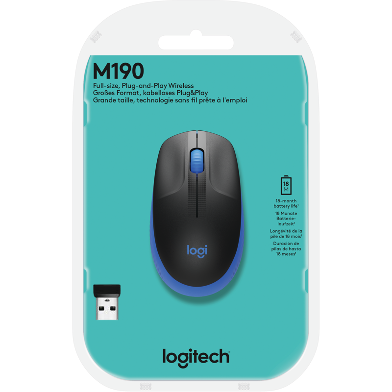 Logitech Wireless Mouse M190 Blue