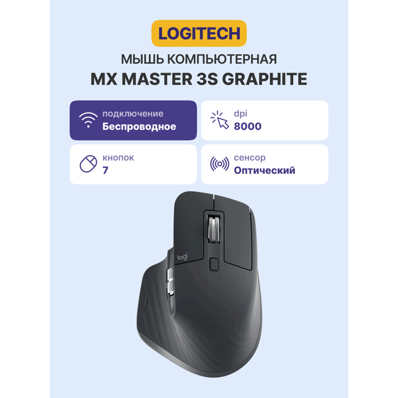 LOGITECH MX Master 3S Bluetooth GRAPHITE