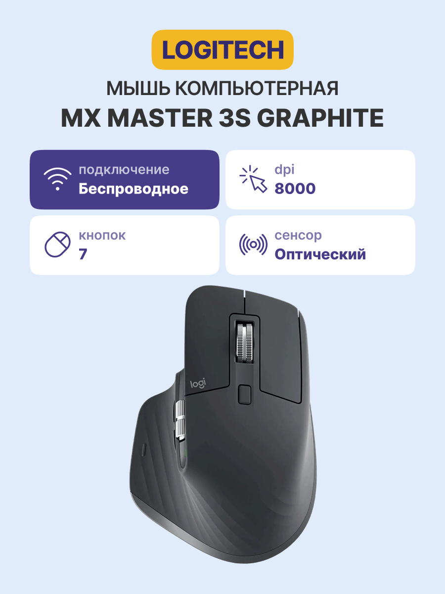 LOGITECH MX Master 3S Bluetooth GRAPHITE